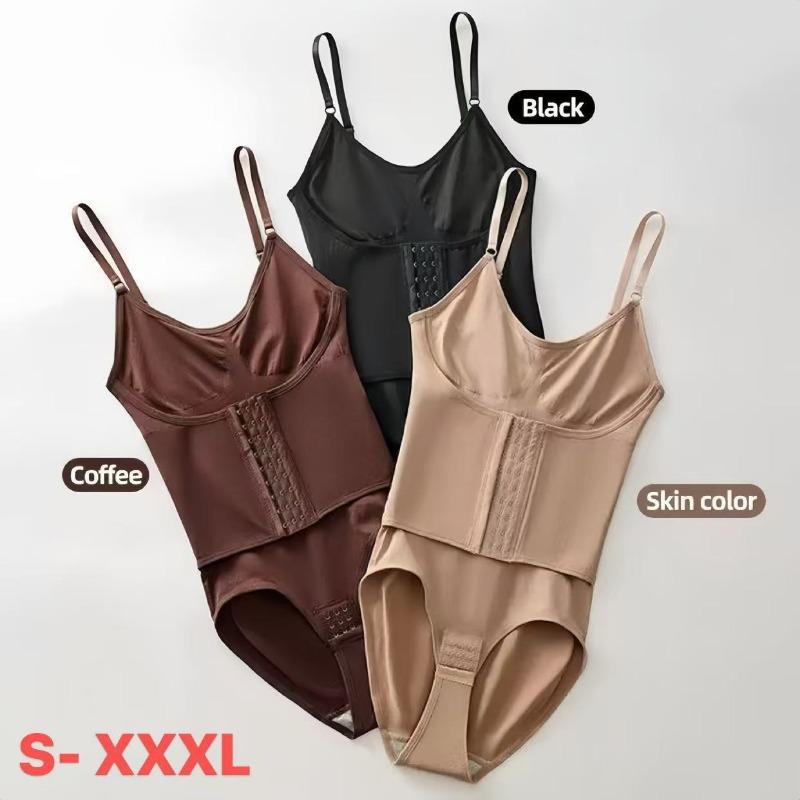 Damen Spaghetti-Träger Knopf Ganzkörper-Formwäsche Bauchkontrolle Taillenformer Bodysuit