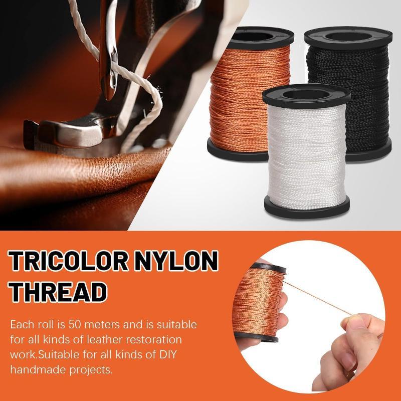 Diy Leather Sewing Kit Leather Sewing Awl Needle With Copper Handle Set Repairing Leather Shoes Sewing Tools Set