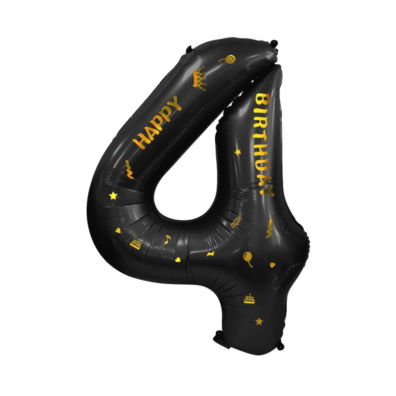 1 Stück 40 Zoll Große Schwarze 0-9 Ballonkrone Aluminiumfolienballon Für Geburtstagsfeiern Jubiläen Feiertagsdekoration Geschenke