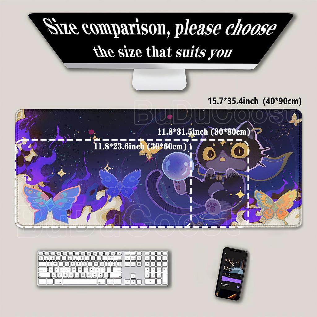Gaming Genshin Impact Large Mouse Pad PC Rubber Overlock XXL Mousepad PC Non-slip Base Offices Accessories HD Printing Desk Mat