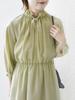 SHIPS for women Gathered Bow Light One Size Dress, Neck, 3/4 Sleeves, Tie, Green, 314514732,