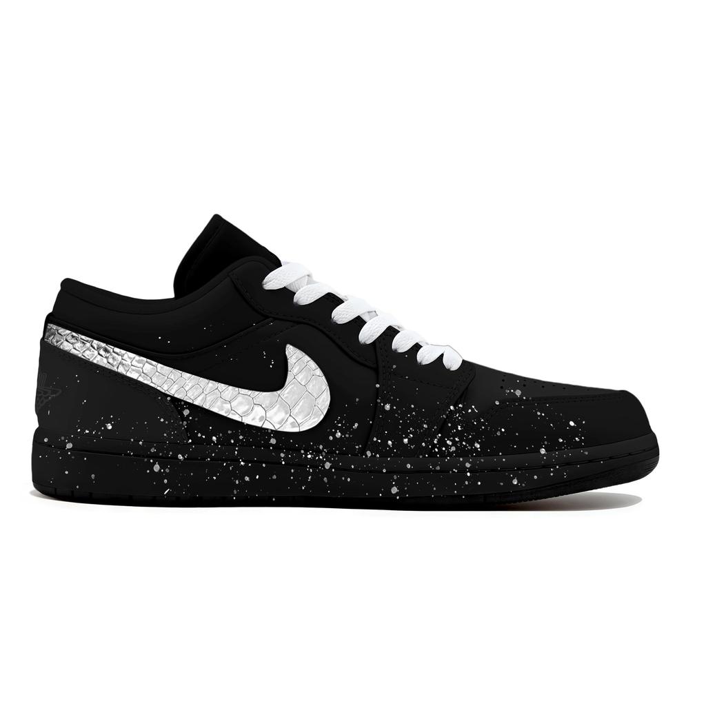 Jordan Air Jordan 1 Mystic Silver Snow Leather Slip Resistant Abrasion Resistant Slip Resistant Abrasion Resistant 553558-093(Team266-)