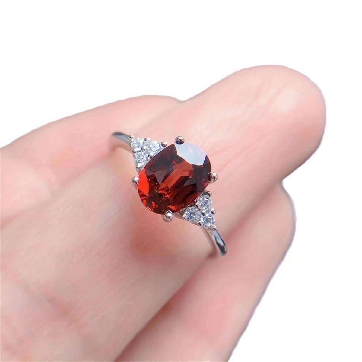 Japan and South Korea new emerald red crystal royal blue zircon fashion women s ring direct sales no. 6