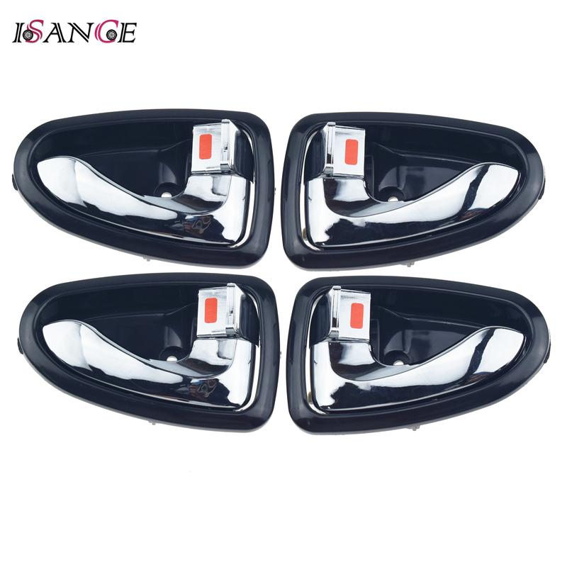 8pcs For Hyundai Accent 1.5L 1.6L 2000-2006 Outside & Ide Door Handle Front Rear Left Right Driver Passenger Black / Chrome