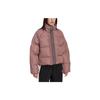 Adidas Originals Color Block Striped Loose Stand Collar Short Down Jacket Women Outerwear Light-Brown Red HK5237
