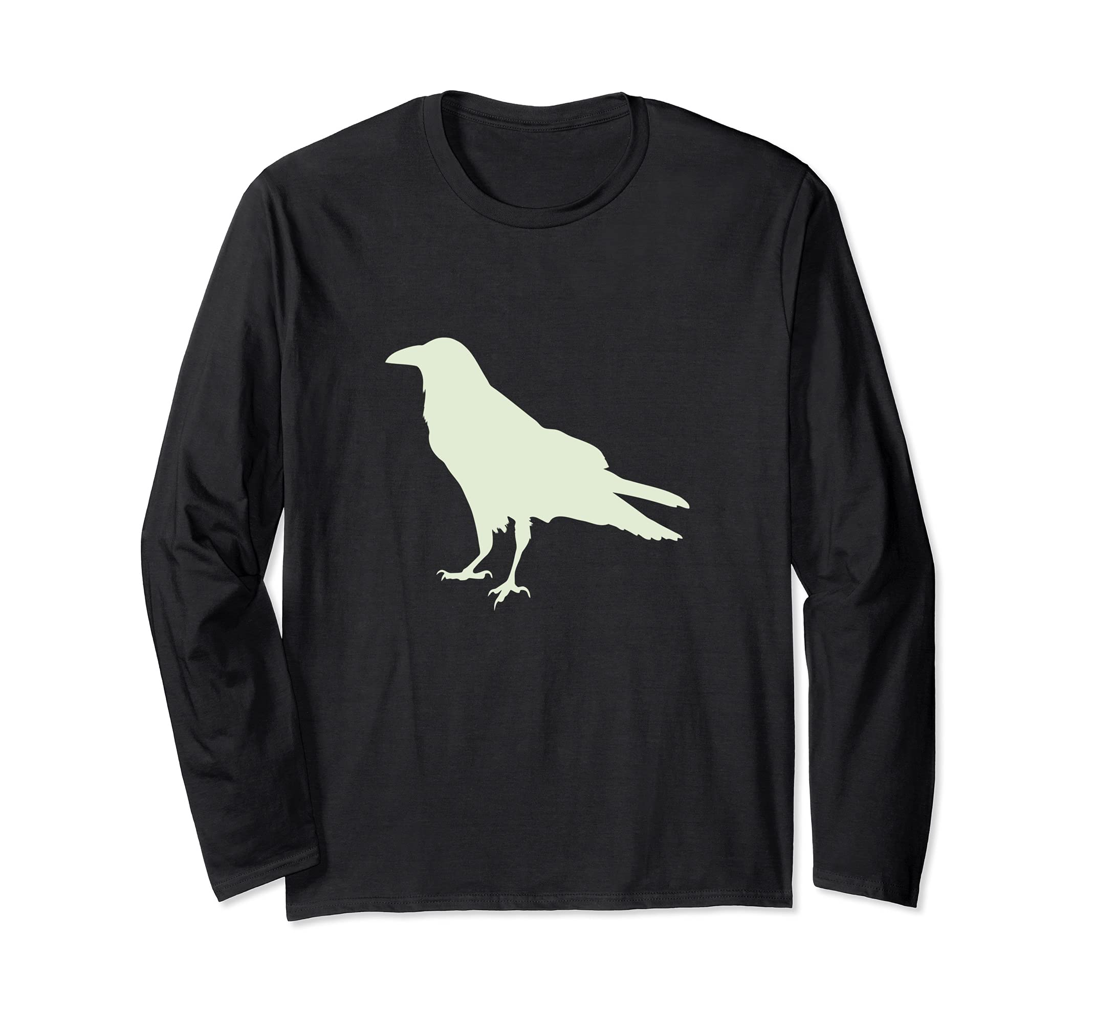 

Крутая минималистичная футболка с контуром силуэта ворона или галки, футболка с длинным рукавом