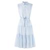 Women's Striped Lyocell A-Line Midi Dress