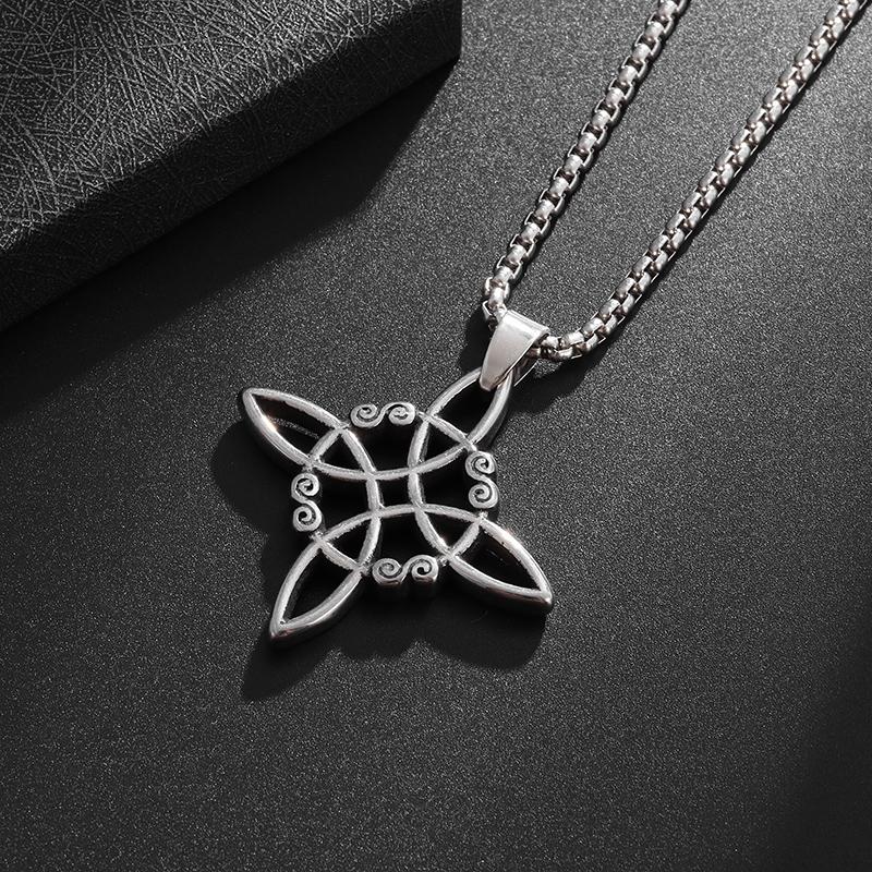 Trendy Witchcraft Witch Knot Necklace Celtic Irish Protection Knot Pendant Men Women Trending Amulets Jewelry Gifts