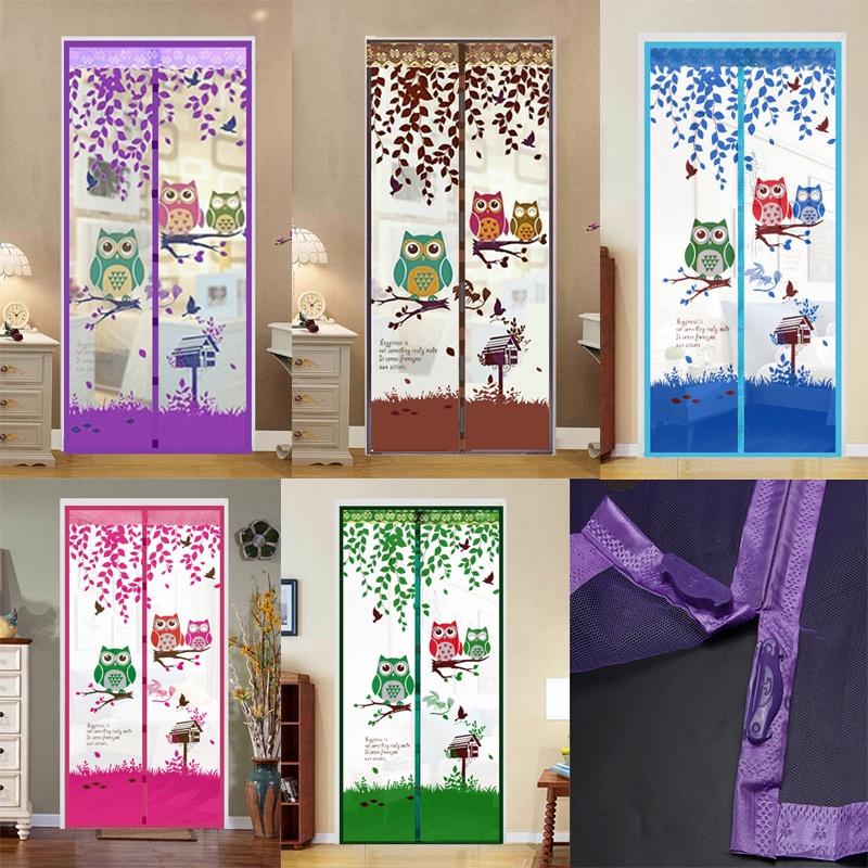 Elegant Owl Pattern 90/100*210cm Anti Mosquito Magnetic Mesh For Insect-free Homes