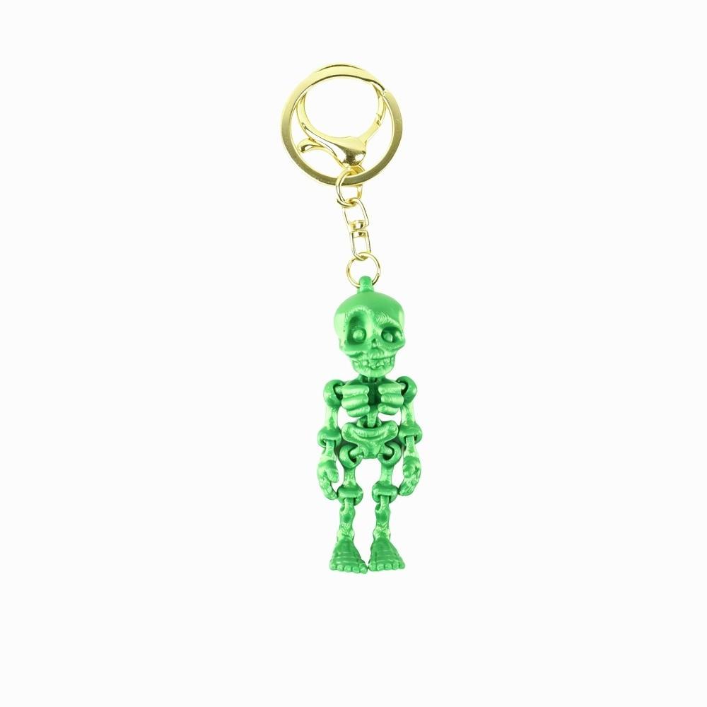 Flexible Movement Articulated Skeleton Key Ring 3D Printing Skull Bag Pendant  Desk Toy