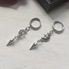 Gothic Spikes Earrings with Moon and Star Pendant Comfortable Ear Hoops Stylish Punk Accessories for Women Man