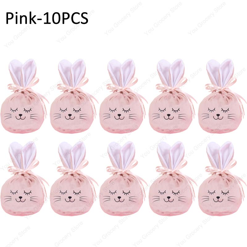 Ears Lucky Bag Easter Gift Bag Rabbit Smiling Face Hot Stamping Craft Wedding Candy Bag Wedding Candy Box Party