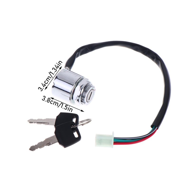 Universal Motorcycle 4 Wire 2 Position Ignition Switch Waterproof Electric Door Lock Electric Start Motorcycle Ignition Switch