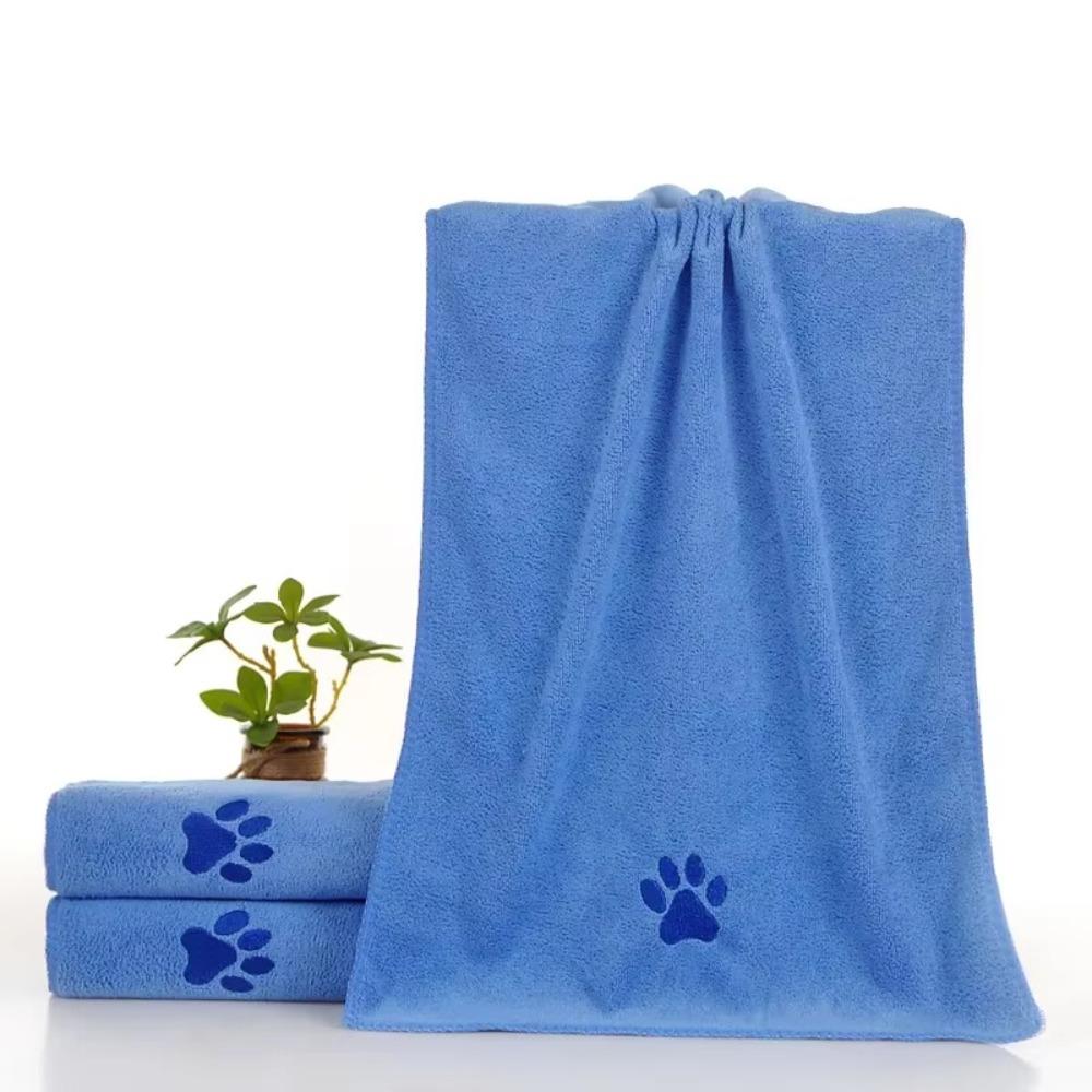Super Absorbent Pet Dog Towel Microfiber Embroidered Big Puppy Bathrobe Quick-Drying Thickened Pet Bath Towel Pet Supplies