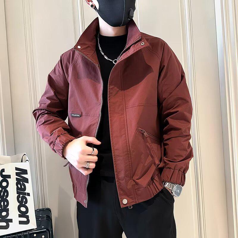 Męska Kurtka Streetwear Wysokiej Jakości na Wiosnę/Jesień – Modna, Luźny Krój, Stylowa Odzież Wierzchnia