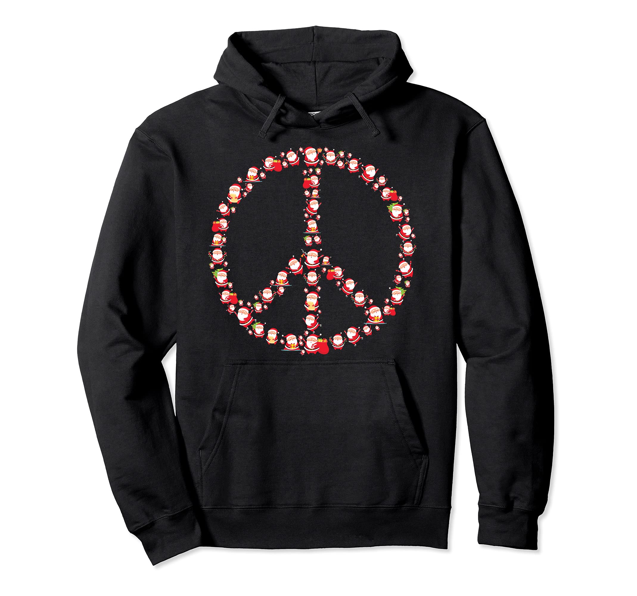 

Christmas Peace Sign Santa Claus Retro Hippie Happy Holidays Hoodie