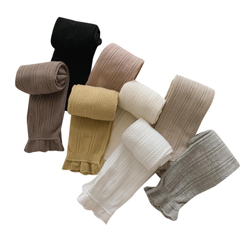 Mädchen Leggings mit Spitze in Uni - Frühling/Herbst Dünner Stil
