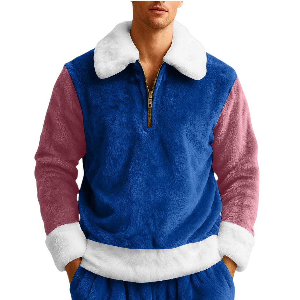 Men's  Leisure  Half   Zipper  Flip  Collar  Hoodie