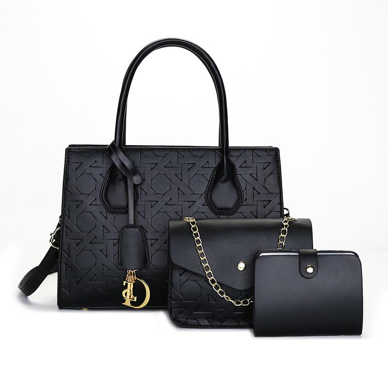 

Женская сумка через плечо, сумка-мессенджер, новая сумка для ребенка и мамы, женская модная портативная сумка для мамы, набор из трех предметов set bag чёрный