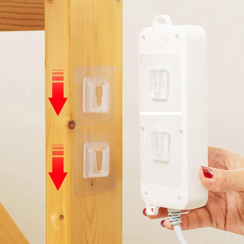 10 Pairs Double Sided Adhesive Wall Hooks Waterproof Clothes Hats Towel Hooks