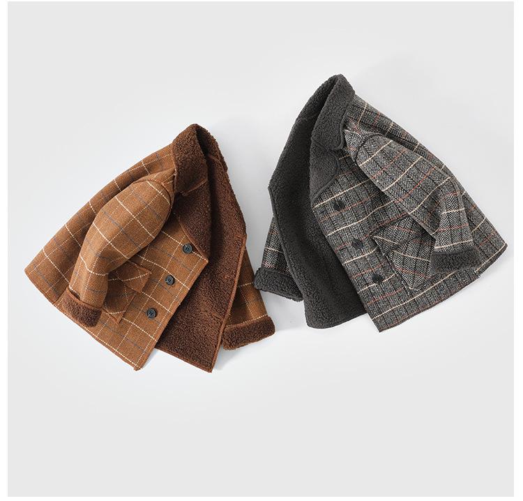 Brand Winter Boys' Lamb's Wool Overcoat - Thickened, Warm Velvet Coat