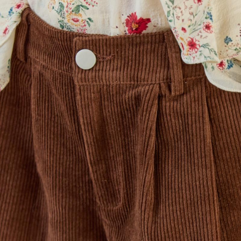 MAXZA Corduroy Two Pleat Half Pants