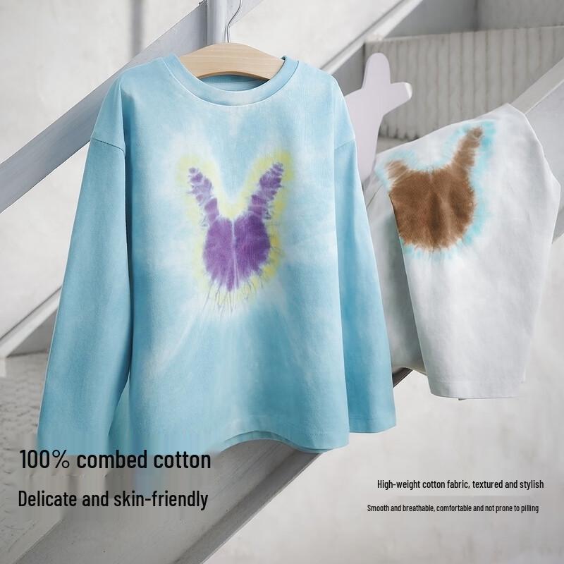 Minibala Jungen Langarm Tie-Dye Baumwoll-T-Shirt