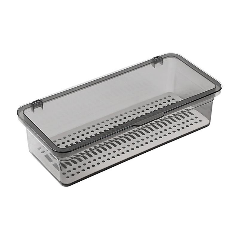 Transparent Makeup Brush Storage Box Dustproof Beauty Egg Lipstick Storage Box With Cover Portable Desktop Storage Bucket