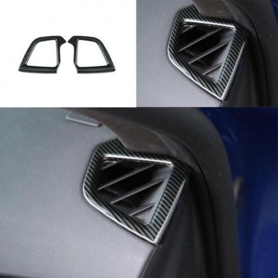 Carbon Texture L&R Steel Dashboard AC Air Outlet Vent For Cadillac CT5 -