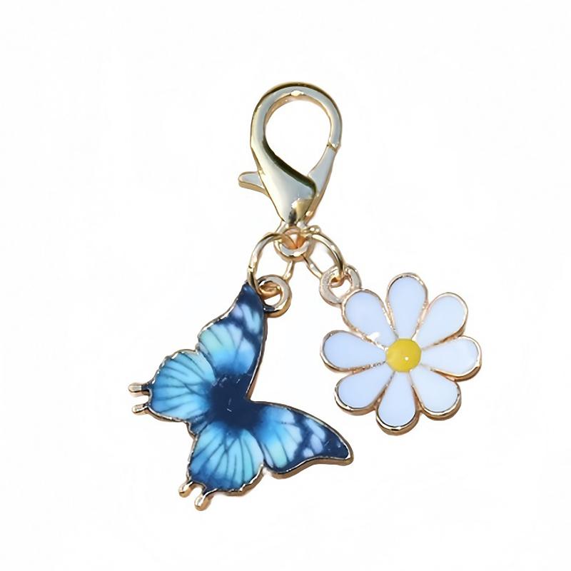 1PC DIY Gift Butterfly Design Pendant Keychain Marker Metal Creativity Keychain Party Daisy Cute