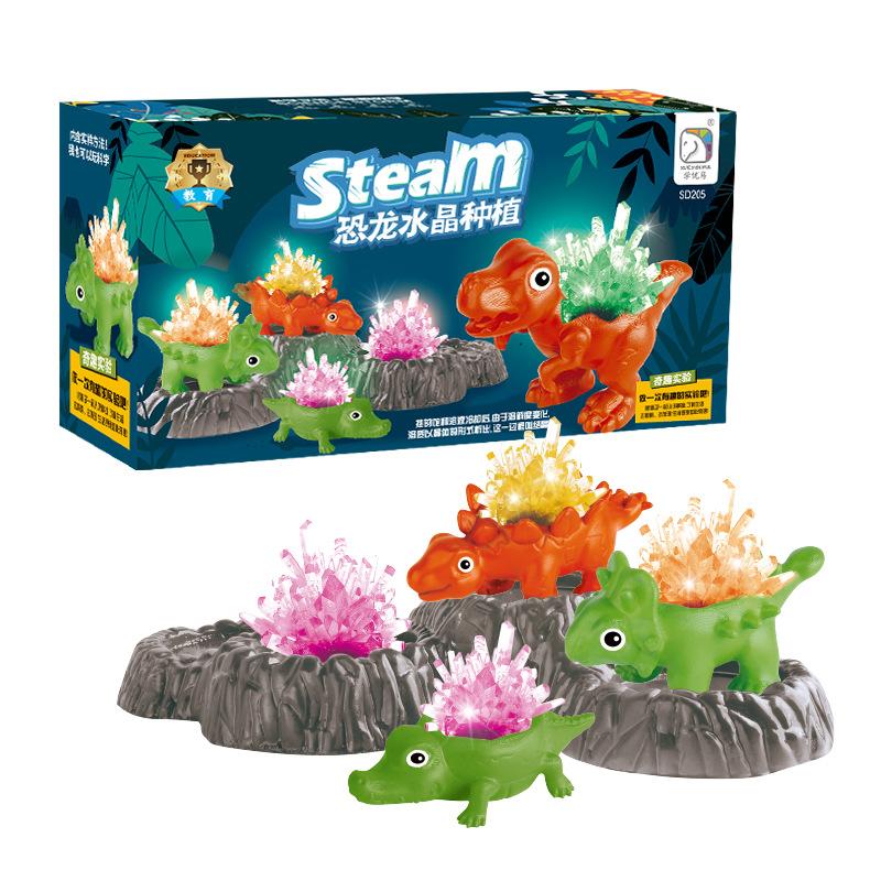 dinosaur crystal planting growing experiment planting jurassic craft diy