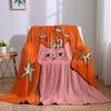 Pink Cat With A Crown Flannel Blanket Warm Soft Halloween Christmas Couch Warm Cozy Decorative Decor Gift For All Season