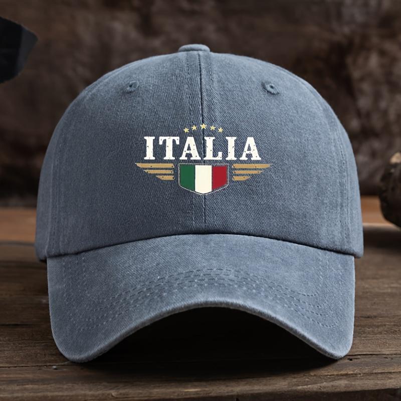 A Fun Italian Letter Print Baseball Cap Unisex Outdoor Fashionable and Versatile Snapback Hat Trendy
