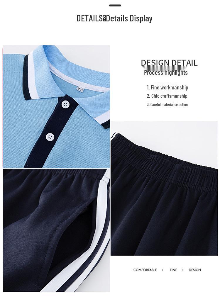 2022 Summer Couple Sports Set: POLO Shirt & Loose Pants for Women, Short Sleeve T-shirt, School Uniform Style