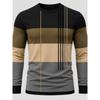 Herren Langarm-T-Shirt mit 3D-Streifendruck, bequem, atmungsaktiv und vielseitiges Herren-Oberteil