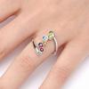 Huajie Colorful Zircon Creative Bending Rings for Women Dainty Double Layer Party Gifts Exquisite  Fashion Tide