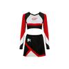 2pcs 2026 Women Sparkle Cheerleading Uniform Long Sleeve Crop Tops Mini Skirt Halloween Party Cosplay Costume Cheerleader Skirts