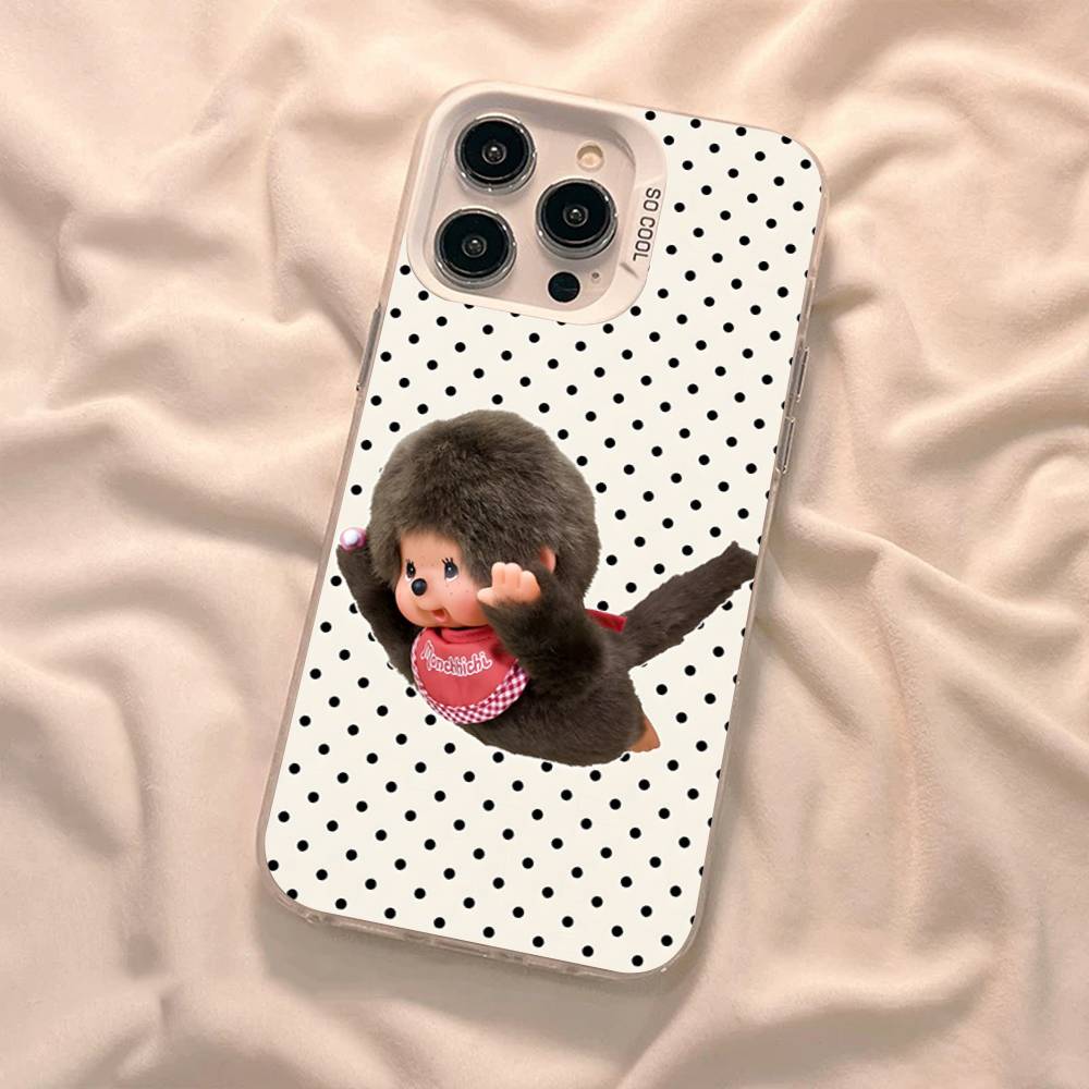 Cute M-monchhichis-s Phone Case For IPhone 17 16 15 14 11 12 13 Pro Max Plus Pro Colored Silver Cover
