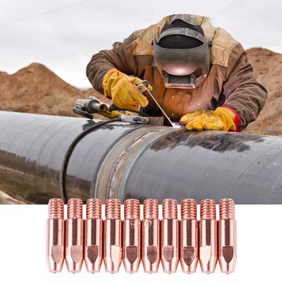 20pcs Gas Nozzle 0.8/1.0/1.2mm Copper Contact Tips Contact Nozzle Tips Welding Consumables Tips for 24KD MIG Welding Torch Tip
