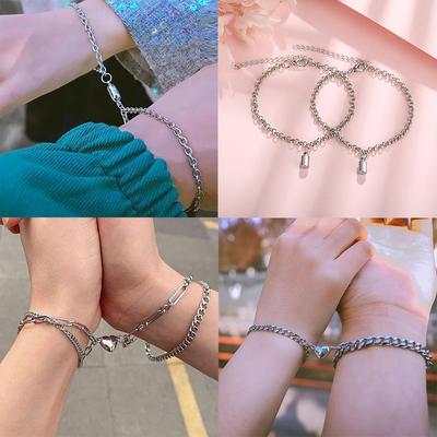 Concentric Lock Couple Bracelet Magnet Love Bracelet Valentine's Day Gift