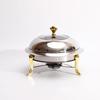 GOWKE 26cm Golden Stainless Steel Alcohol Hot Pot