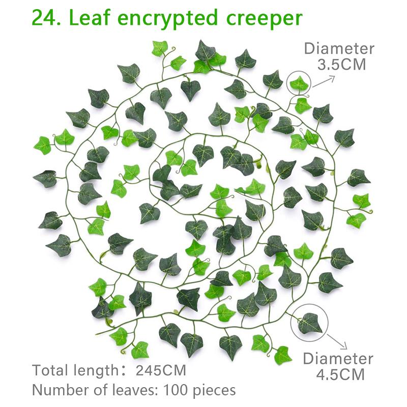 

2,4 м шелковая искусственная гирлянда из листьев плюща и ротанга, растение, виноградная лоза, украшение для дома, свадьбы, ванной комнаты, сада, фестиваля, вечеринки, декор, искусственный цветок 1pc
