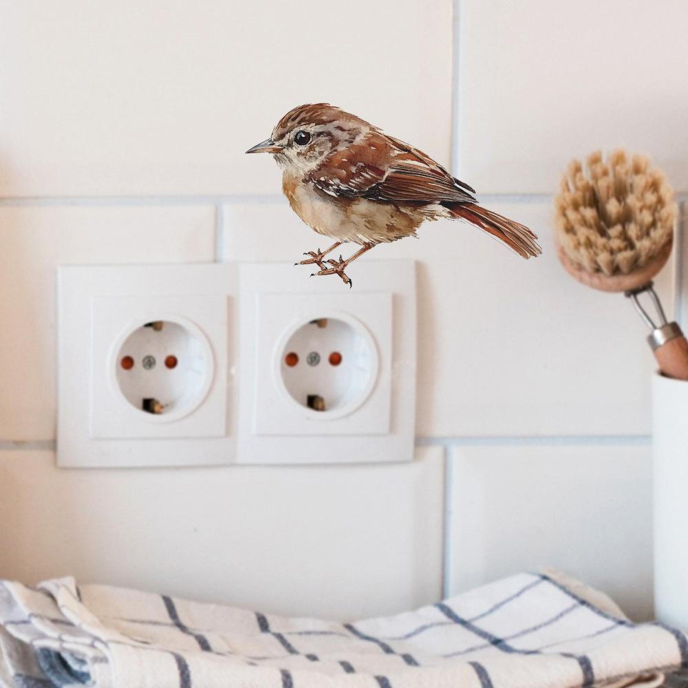 Måla En Liten Fågel I Sovrummet Vardagsrummet och Entrén Strömbrytare och Klistra Heminredning Väggklistermärken
