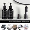500ML/16.9OZ 2PCS Shampoo Body Wash Dispenser Hand Soap and Dish Soap Dispenser with Pump Soap Bathroom Bottle with 6 Waterproof Labels