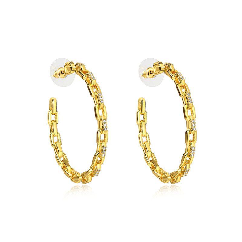 

INS Diamond Women s Niche Design Gold Big Circle Gold
