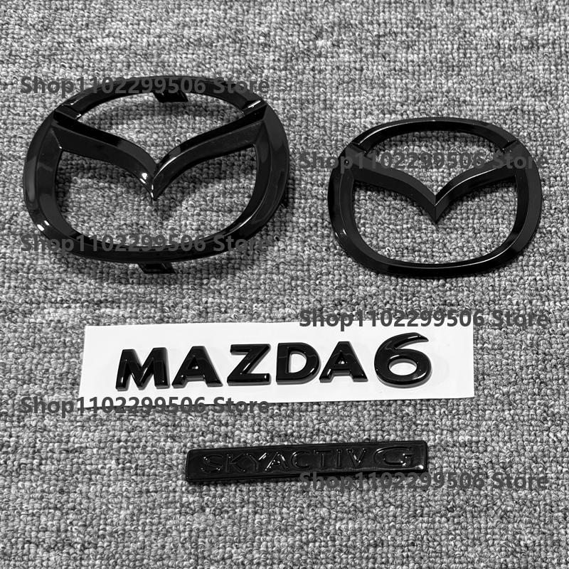 For New Mazda 6 ATENZA glossy black Car Front Grille Hood Rear Trunk Badge Logo Replaced Sticker h5