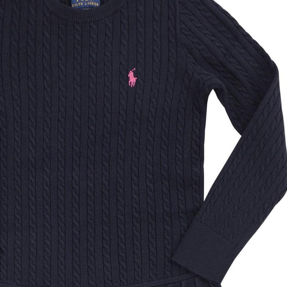 Šaty Polo Ralph Lauren Snížený pas Kulatý výstřih Logo Krátký rukáv Dětské šaty Námořnická modř 313950782-002