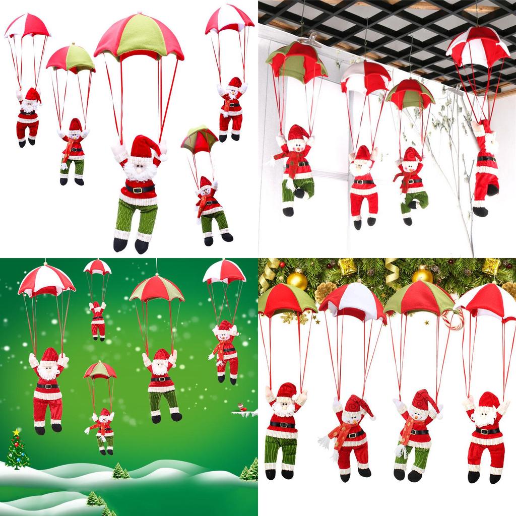 Charming Santa Claus Snowman Christmas Home Ceiling Decoration Parachute Doll Toy