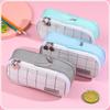 Double Layer Oxford Pencil Case: Large Capacity Multi-hole Art Sketching Storage Bag for Students