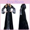 Enchanting Women's Wicked Queen Gothic Witch Costume With Elegant Long Bell Sleeves